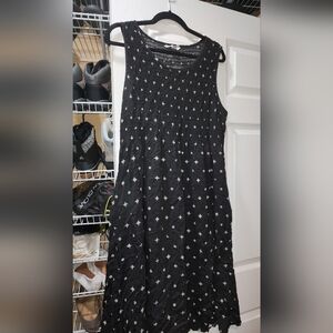 Croft & Barrow Black and White Patterned Midi Dress